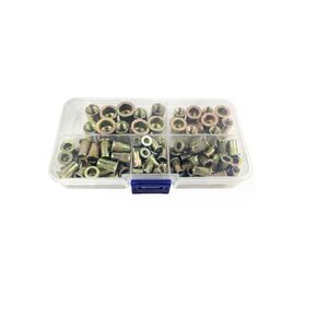 100 Mixed Pack Threaded Metric Steel Rivet Nut Inserts M4, M5,M6, M8 Each 25pcs Carbon Steel