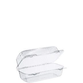 Dart C19UT1 Sm Oblong Clear High Dome Hinged Container, 8.5 X 4.5 in (Case of 250)
