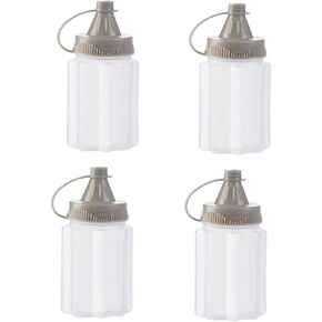 4Pcs Mini Plastic Sauce Seasoning Box with Lid, Portable PP Kitchen Jam Squeeze Bottle Jar Easy Clean Spices Storage Container Outdoor Barbecue Kitchen Accessories Condiment Squeeze Bottles
