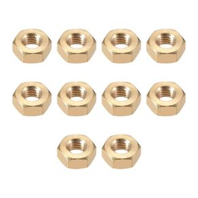 uxcell Hex Nuts, M8x1.25mm Metric Coarse Thread Hexagon Nut, Brass, Pack of 10