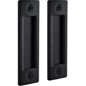 Wright Products Sliding Flush Barn Door Handle Set, Matte Black, 1 Pack - Mounting Hardware Included