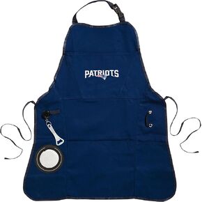 Team Sports America NFL New England Patriots Ultimate Grilling Apron | Bottle Opener and Insulated Beverage Holder | Heavy Duty Durable Cotton Canvas 300 GSM | Machine Washable | Adjustable Straps