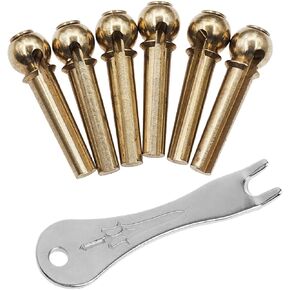6 PCS Guitar Bridge Pins Brass Acoustic Guitar Pins for Wooden Guitar with Guitar Bridge Pin Puller