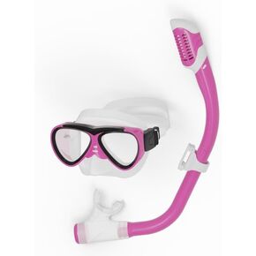 Kids Snorkel Set Dry Top Snorkeling Gear for Kids Youth Boys Girls Junior Age 5-15,Tempered Glass Swimming Diving Mask and Snorkel Set 180 Degree Panoramic View，Red in Saudi Arabia