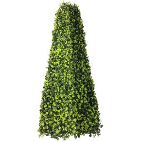 25.6" Artificial Boxwood Trees Topiary Decorative Trees UV Resistant Fake Tree for Home Porch Indoor & Outdoor 1 Piece