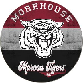 Morehouse Maroon Tigers Multi-Color Retro Circle Sign, 20x20 Inches, Maroon Tigers Decor for Home or Office; Display Your Team Spirit with This Morehouse College Maroon Tigers Wall Art