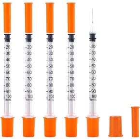 30g 1cc 5/16 Inch-8mm Syringes Compatible U-100 Accurate Measuring for Liquid Individually Sealed Packaging (Pack of 20)