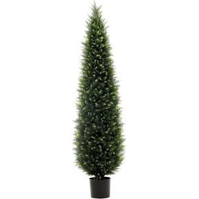 6FT (72") Artificial Cedar Topiary Trees Artificial Shrubs Fake Plants Uv Rated Potted Plants Outdoor Indoor Artificial Plants for Front Porch Home Office Decoration Outdoor Tree in Kuwait