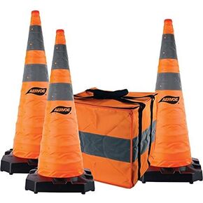 36" Heavy Duty Collapsible Safety Cones 5 Pack Kit with Rubber Base #1187-5 in Saudi Arabia