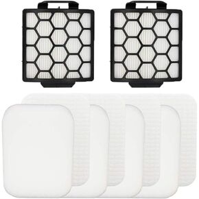 Replacement Parts for Shark Navigator Zero-M Self-Cleaning Brushroll Pet Pro Upright Vacuum ZU60 ZU62 ZU62C NV251 NV255, 2 HEPA Filters+4 Foam&Felt Filters Kit, Parts #1238FT60&1239FT60
