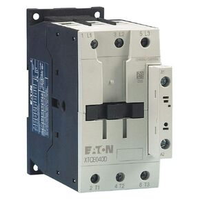 Eaton XTCE040D00A XT-IEC Contactor and Starter, 50mm, 40A AC-3 Current Rating, 15 Max HP at 230VAC, 30 Max HP at 460VAC, 40 Max HP at 575VAC, 120VAC Coil Voltage