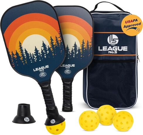 Pickleball Paddles Set of 2 - USAPA Approved Pickle Ball Racket - Indoor Outdoor Game - 4 Balls, Ball Retrievers, Carrying Bag - Court Equipment for Men Women Family - Pro Racquet Sets in Saudi Arabia