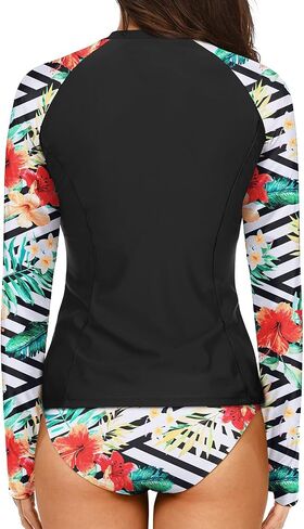 Holipick 2 Piece Long Sleeve Rash Guard for Women Swim Shirt with Bottom Bathing Suit Built in Bra Swimsuit UPF 50 in Saudi Arabia