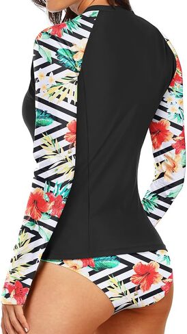 Holipick 2 Piece Long Sleeve Rash Guard for Women Swim Shirt with Bottom Bathing Suit Built in Bra Swimsuit UPF 50 in Saudi Arabia