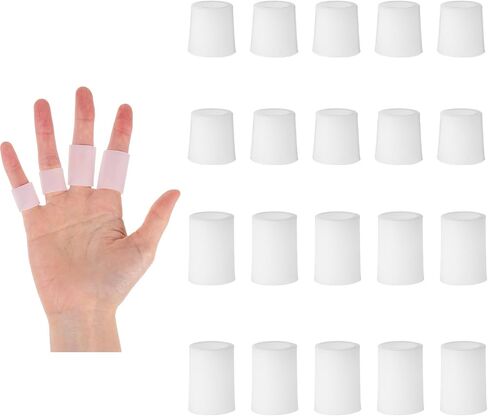 Finger Sleeves Protectors, 20 Pcs Sport Finger Sleeves Elastic Finger Protector Support Thumb Sleeves Wrap Brace for Finger Cracking Golf Basketball Blisters Corns Calluses in Saudi Arabia