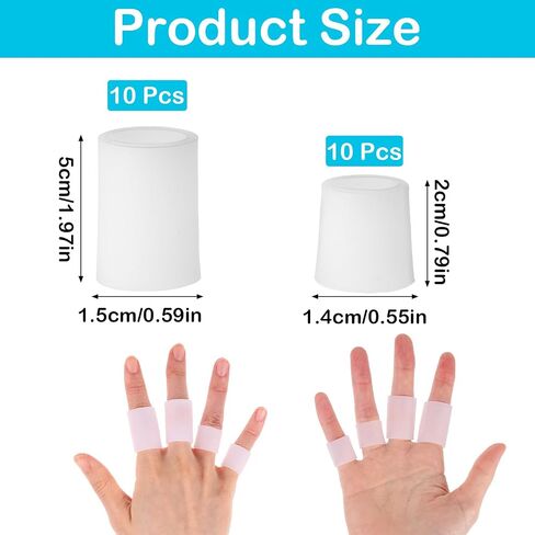 Finger Sleeves Protectors, 20 Pcs Sport Finger Sleeves Elastic Finger Protector Support Thumb Sleeves Wrap Brace for Finger Cracking Golf Basketball Blisters Corns Calluses in Saudi Arabia
