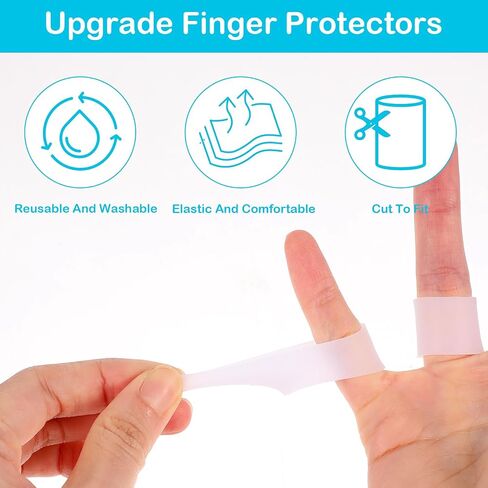 Finger Sleeves Protectors, 20 Pcs Sport Finger Sleeves Elastic Finger Protector Support Thumb Sleeves Wrap Brace for Finger Cracking Golf Basketball Blisters Corns Calluses in Saudi Arabia