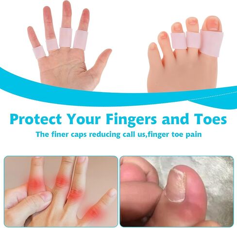 Finger Sleeves Protectors, 20 Pcs Sport Finger Sleeves Elastic Finger Protector Support Thumb Sleeves Wrap Brace for Finger Cracking Golf Basketball Blisters Corns Calluses in Saudi Arabia