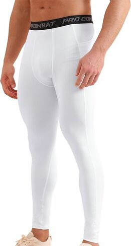 HYCOPROT Men's Compression Pants with Pockets, Athletic Leggings Baselayer Workout Tights for Running Yoga Gym Basketball in Saudi Arabia