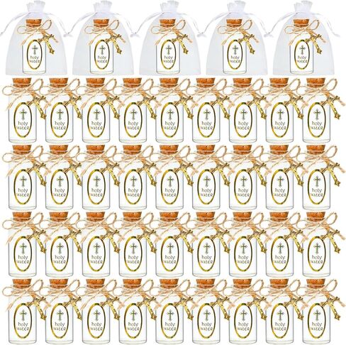 56 Set Holy Water Bottles,25ml Catholic Christian Holy Clear Water Bottles Cork Stopper Glass Bottles Empty Holy Container for Jerusalem Gifts Wedding Party Favors Gift in Saudi Arabia