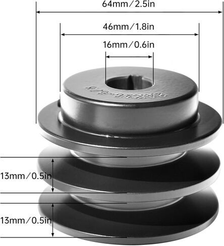 2AK25-5/8 Double Groove V-Belt Pulleys, 2.5" OD 5/8" Fixed Bore, Cast Iron, for A, 3L&4L (A&AX) V-Belts in Kuwait