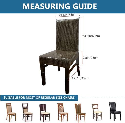 KRFOONN 4 Pack Plastic Dining Room Chair Cover Waterproof Chair Slipcovers with Backrests Clear PVC Chair Seat Protector Covers for Stain/Dust and Scratch Resistant in Kuwait