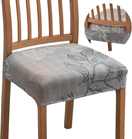 Chair Seat Covers for Dining Room Set of 4, Stretch Jacquard Removable and Washable Chair Covers, Protector Chair Cushion Kitchen Dining Home Slipcovers(4 Pack) in Saudi Arabia