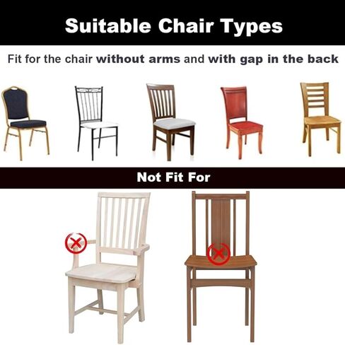 Chair Seat Covers for Dining Room Set of 4, Stretch Jacquard Removable and Washable Chair Covers, Protector Chair Cushion Kitchen Dining Home Slipcovers(4 Pack) in Kuwait