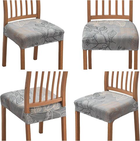 Chair Seat Covers for Dining Room Set of 4, Stretch Jacquard Removable and Washable Chair Covers, Protector Chair Cushion Kitchen Dining Home Slipcovers(4 Pack) in Saudi Arabia