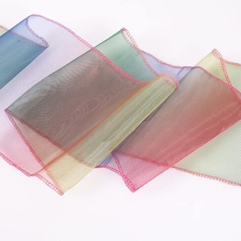 50 حزمة من أوشحة كرسي الأورجانزا، ربطات كرسي قوس قزح، أشرطة لتزيين كراسي الزفاف لتزيين حفلات الزفاف (قوس قزح) in Kuwait