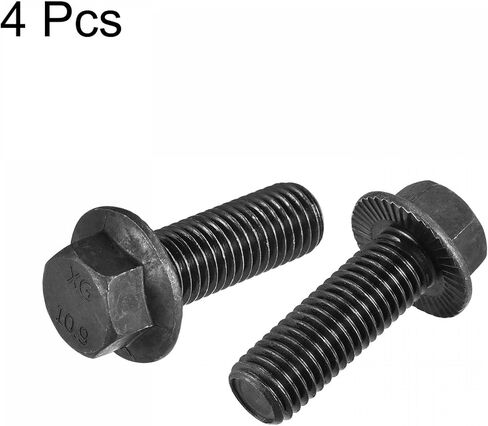 uxcell M14x40mm Hex Serrated Flange Bolts 10.9 Grade Carbon Steel Screws 4pcs in Saudi Arabia