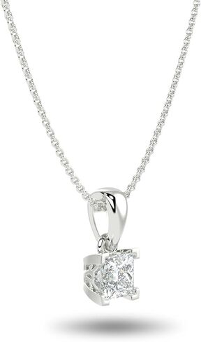 IGI Certified 1/4 to 3 Carat Princess Cut Lab Grown Diamond Square Pendant Necklace for Women in 14K Gold or 925 Sterling Silver (D-E-F/G-H, VS1-VS2, 0.25 to 3.00 cttw) 16-18 Inch Chain in Kuwait