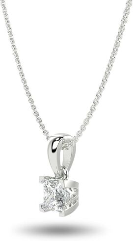 IGI Certified 1/4 to 3 Carat Princess Cut Lab Grown Diamond Square Pendant Necklace for Women in 14K Gold or 925 Sterling Silver (D-E-F/G-H, VS1-VS2, 0.25 to 3.00 cttw) 16-18 Inch Chain in Kuwait