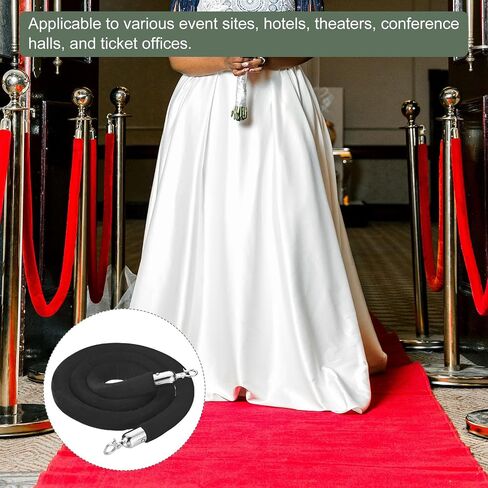 YOKIVE Pink Velvet Stanchion Rope Crowd Control Barrier Rope, Manage The Crowd, Great for Hotels, Theaters, Ticket Offices (Golden, 8 Feet) in Saudi Arabia