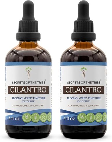 Secrets of the Tribe Cilantro Alcohol-Free Liquid Extract, Cilantro (Coriandrum Sativum) Dried Leaf Tincture Supplement (2 FL OZ) in Saudi Arabia