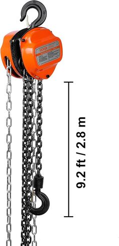 VEVOR Hand Chain Hoist 1/2 Ton 10 FT Come Along, 1100 lbs Capacity G80 Galvanized Carbon Steel with Double-Pawl Brake, Auto Chain Leading & 360° Rotation Hook, for Garage Factory Dock in Saudi Arabia
