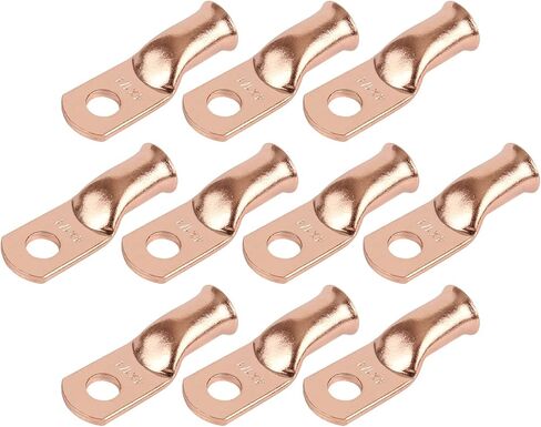 RIOCAN 10pcs 4 AWG-1/4"(M6) Ring Terminals 4 Gauge Battery Lugs Battery Cable Ends Heavy Duty Wire Lugs Battery Cable Connector Copper Lugs Battery Terminal Connectors in Saudi Arabia