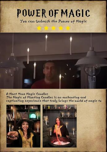 20 Pcs Floating Candles with Wand, Room Decor, Flameless Candles, Candelabra LED Candle with Wand Control, Magic Hanging Decorations for Birthday, Party, halloween decorations in Saudi Arabia