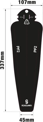 PF2 - Rear Saddle Mudguard Fender. Fits All Standard Rail Saddles, MTB, Gravel, Commuter, Road Bikes. UK Made from 100% Recycled Plastic Waste and 100% Recyclable. in Saudi Arabia