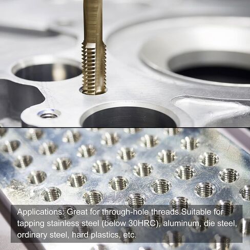uxcell Spiral Point Threading Tap M5 x 0.8, Metric Cobalt HSS (High Speed Steel) Titanium Plated Machine Straight Flute Thread Tap H2 Tolerance Grade in Saudi Arabia