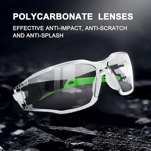ANSI Z87.1 Safety Glasses for Men and Women, Anti Fog Work Safety Goggles with Adjustable Frame and Clear Lenses in Saudi Arabia