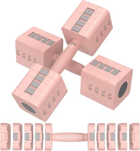 Adjustable Dumbbells Set of 2, 5-in-1 Adjustable Weight Dumbbells for Women/Men, 3lb/5lb/7lb/9lb/11lb Dumbbell Weights Set for Home Gym Workout in Saudi Arabia