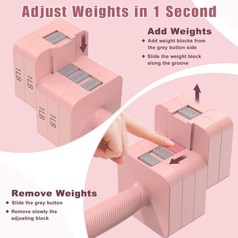 Adjustable Dumbbells Set of 2, 5-in-1 Adjustable Weight Dumbbells for Women/Men, 3lb/5lb/7lb/9lb/11lb Dumbbell Weights Set for Home Gym Workout in Saudi Arabia