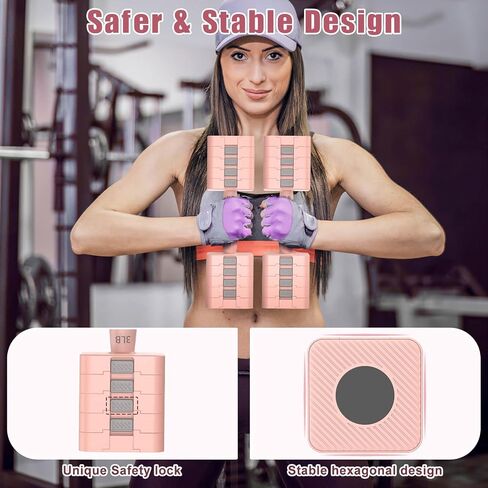 Adjustable Dumbbells Set of 2, 5-in-1 Adjustable Weight Dumbbells for Women/Men, 3lb/5lb/7lb/9lb/11lb Dumbbell Weights Set for Home Gym Workout in Saudi Arabia