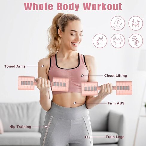 Adjustable Dumbbells Set of 2, 5-in-1 Adjustable Weight Dumbbells for Women/Men, 3lb/5lb/7lb/9lb/11lb Dumbbell Weights Set for Home Gym Workout in Saudi Arabia