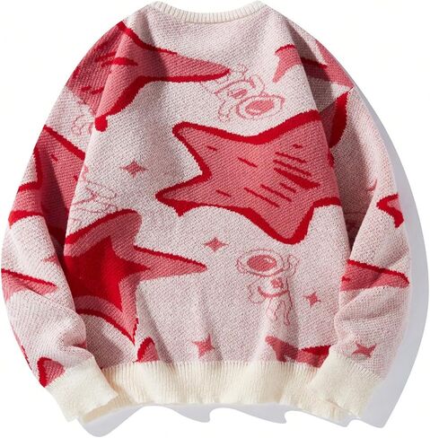 بلوفرات SHENHE للرجال ذات رسومات على شكل نجمة ورائد فضاء وأكمام طويلة in Kuwait