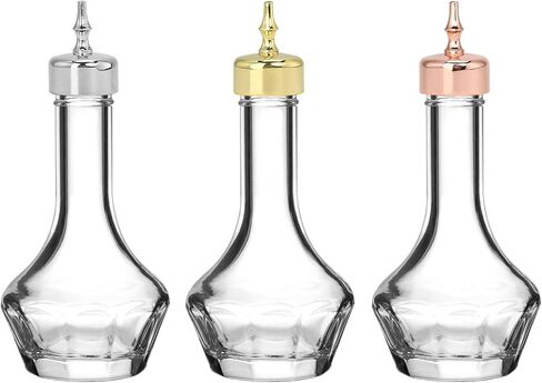 QWORK Bitters Bottle Set Glass Dash Bottle, 1.7oz - Elegant Glass Dash Bottle Set of 3, Perfect for Professional Bar & Home Cocktail Crafting in Saudi Arabia