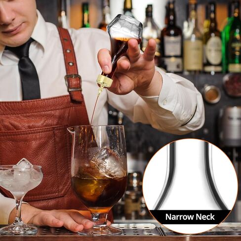 QWORK Bitters Bottle Set Glass Dash Bottle, 1.7oz - Elegant Glass Dash Bottle Set of 3, Perfect for Professional Bar & Home Cocktail Crafting in Saudi Arabia