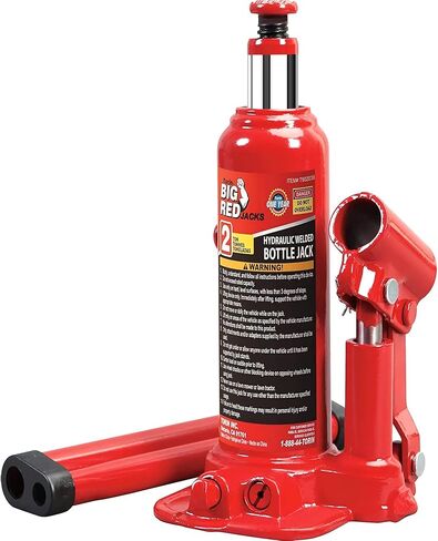 BIG RED T90203B-1 Torin Hydraulic Welded Bottle Jack, 2 Ton (4,000 lb.) Capacity, Red in Saudi Arabia