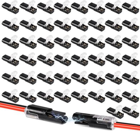 50 قطعة موصل إضافي بسلك مزدوج، موصلات أسلاك Led قابلة للتوصيل مع مشبك قفل توصيل سريع موصلات أسلاك الجهد المنخفض in Saudi Arabia